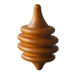 Spinning Wooden Dreidel Dark Surface on white background,png