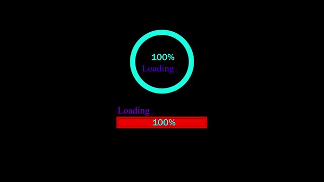 abstract concept loading bar animation grid background. Science Loading Ring. Loading Transfer Download Animation from zero to one hundred percent ,status bars and circles at various speeds.