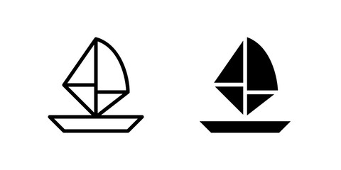 Sailing Icon Set ideal for sea or adventure themed illustrations.