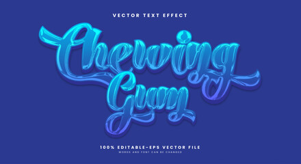 Chewing gum Chrome Style 3d editable text effect template