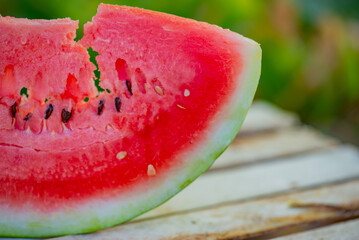 beautiful little red watermelon with seeds. High quality photo