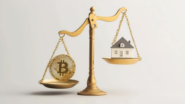 仮想通貨と不動産の価値を天秤で比較