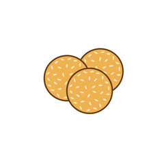 Indonesian Traditional Snack Onde-Onde Icon – Minimal Line Art of Sesame Ball with Mung Bean Filling, Perfect for Culinary Illustration, Logo, Menu, or Sticker Design