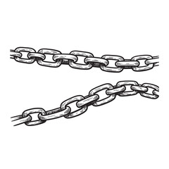 Obraz premium Two hand drawn chains in black and white a vintage silhouette illustrative design for various concepts