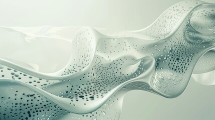 This is a 3D rendering depicting a wave along with bubbles emerging from it