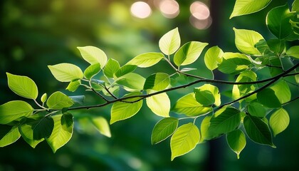 lush green foliage vibrant leaves on a branch