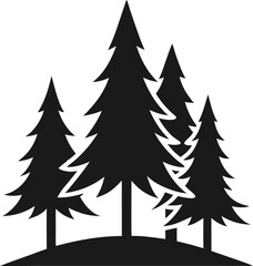 Obraz premium Fir tree silhouette icon on transparent background