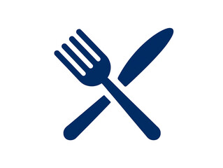 Crossed fork and knife icon isolated on transparent background