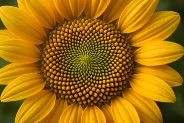 Naklejka premium Ultra HD Macro Close-Up of Sunflower Center and Petals with Natural Lighting
