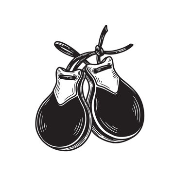 black and white castanets musical instrument clip art preview
