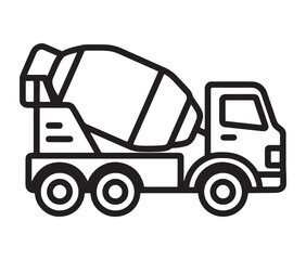 Fototapeta premium Silhouette of a cement mixer truck vector illustration. Construction cement mixer truck icon.