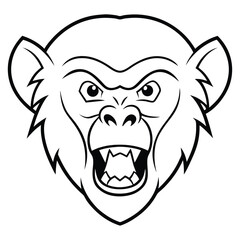 Obraz premium Cartoon monkey logo clean and simple design