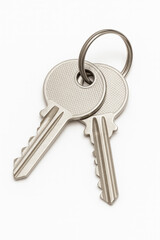 Silver Keys Isolated on White Background