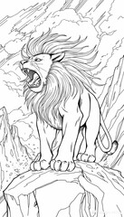 Obraz premium a skets a lion