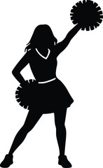 Cheerleader cheerleading reciting cheer design isolated on transparent background