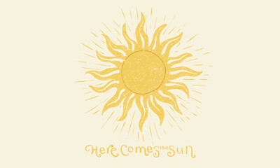 Obraz na płótnie Canvas Abstract sunshine artwork. Summer good vibes vector graphic design for apparel, posters, background and others.