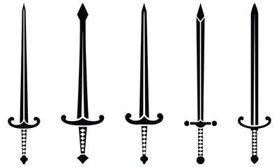 vector illustration of a set of sword