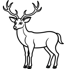 Curved antler deer design on white background