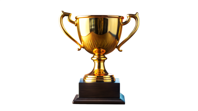 gold trophy cup wining gift collection isolated on white