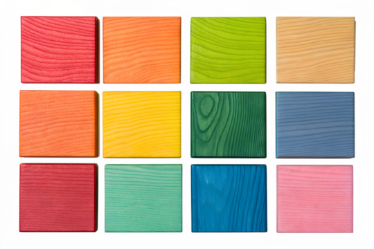 Vibrant Stained Wood Blocks Color Palette Samples for Design Inspiration