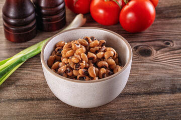 Canned Black eye bean in the bowl