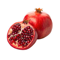 pomegranate isolated on white