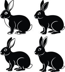Vector illustration of a rabbit bundle set