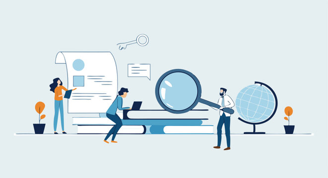  technology business research and learning and people business team working concept  