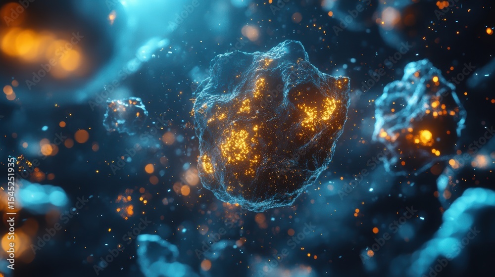 Wall mural cosmic explosion of bright particles in deep space background