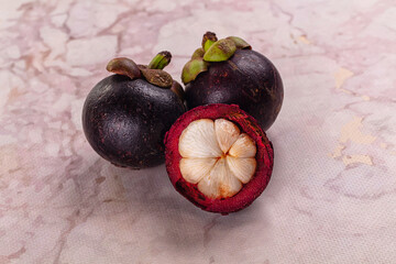 Ripe sweet juicy tropical mangosteen