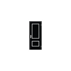 Closed Door Black Silhouette Icon