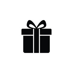 Gift Box Black Silhouette Icon