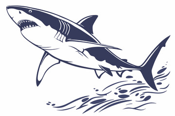 Fototapeta premium Predator in Motion: Great White Shark Silhouette Set