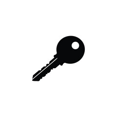 Single House Key Black Silhouette Icon