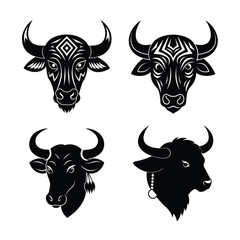 buffalo head  mascot logo design