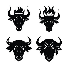 buffalo head  mascot logo design