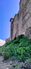 View of the Khotyn Fortress. High walls and towers of the castle. Ukraine. Europe	