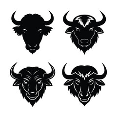 buffalo head  mascot logo design