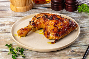 Roasted chicken leg with spices