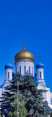 View of the Cathedral of Christ the Savior in the city of Uzhgorod.  Christian Orthodox Church. Ukraine. Europe	