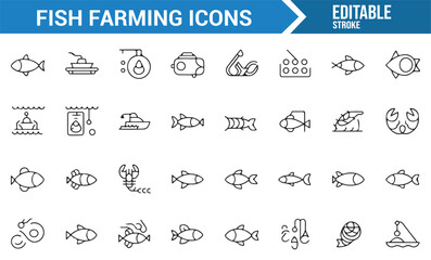 Aquaculture and Fish Industry Icons Collection