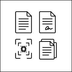 Document line icons in vector format