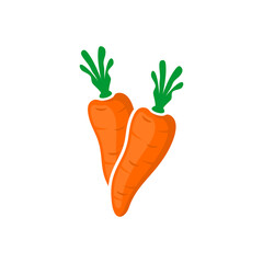 Two carrots flat simple design 