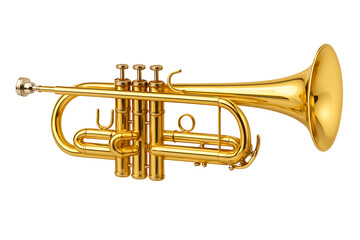 Fototapeta premium Golden trumpet isolated on transparent background
