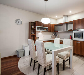 modern luxury dining room interior, 3d render