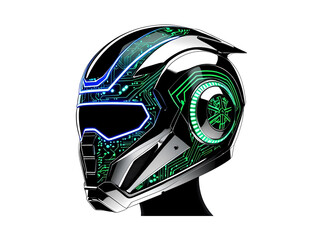 futuristic sci-fi helmet led lights.