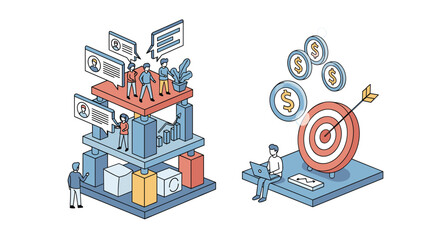 Obraz premium Unlock Business Success Optimizing Workflows Through Data Driven Approach Target Achievement Techniques