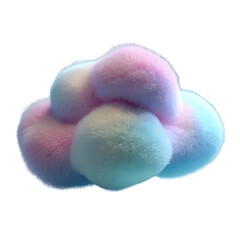 3d Fluffy render of a  shape on a transparent background 