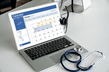 Calendar on computer software application for schedule planning for personal organizer and online...