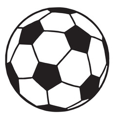 Fototapeta premium Simple black and white soccer ball illustration